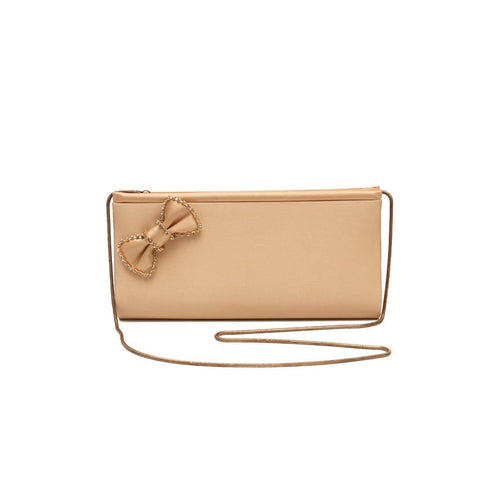 Βραδινό τσαντάκι ύφασμα Drap χρυσό/μπεζ