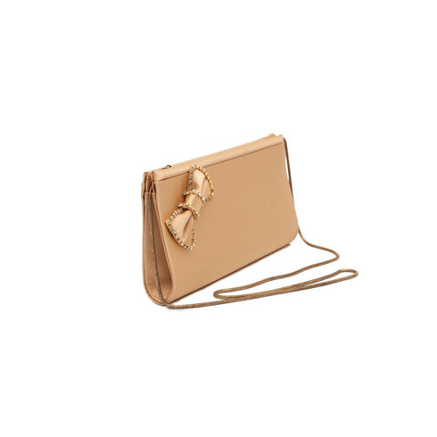 Βραδινό τσαντάκι ύφασμα Drap χρυσό/μπεζ