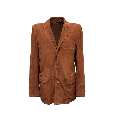 Ανδρικό δερμάτινο σακάκι Vincent καστόρ