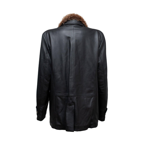 Ανδρικό Δερμάτινο Τζάκετ Fabio Mori μαύρο