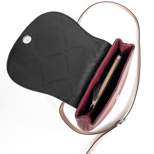 Τσαντάκι χιαστί δερμάτινο Ferre GFD1E3 072 F527 μπορντό