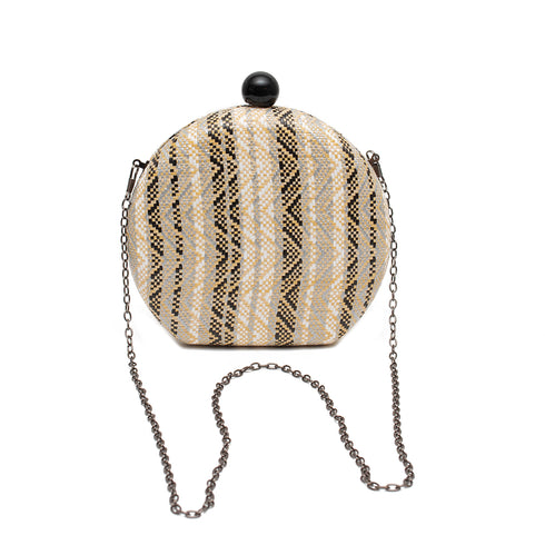 Τσαντάκι χειρός/χιαστί BMB γκρι/λευκό