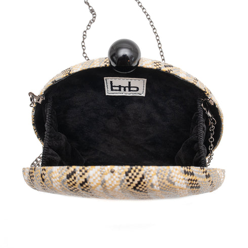 Τσαντάκι χειρός/χιαστί BMB γκρι/λευκό