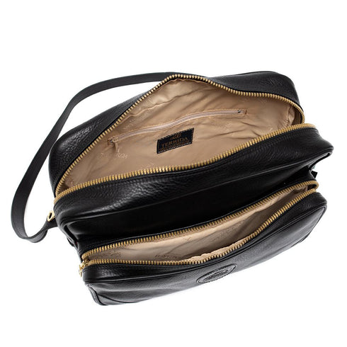 Δερμάτινη τσάντα ώμου/χιαστί Terrida μαύρο