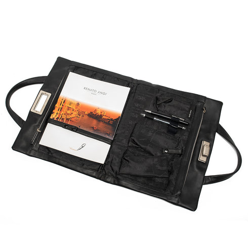 Επαγγελματική τσάντα/φάκελος δέρμα Renato Angi μαύρο