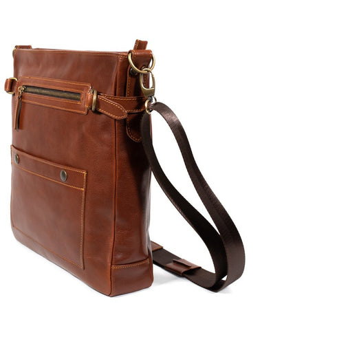 Τσάντα ώμου/χιαστί Δερμάτινη καφέ