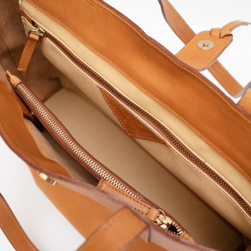 Τσάντα Tote Δερμάτινη ταμπά