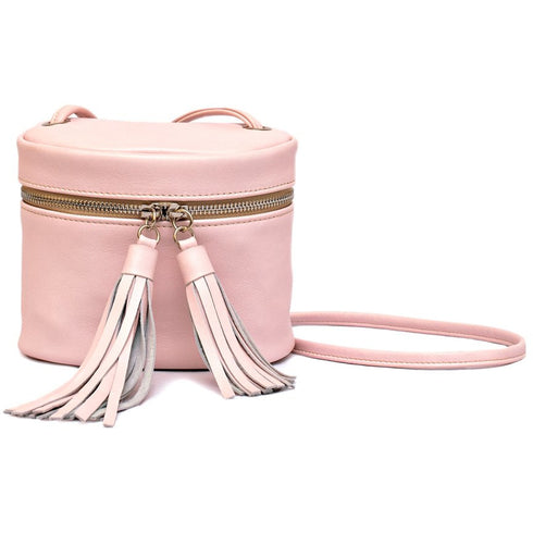 Τσάντα ώμου/χιαστί Δερμάτινη ροζ