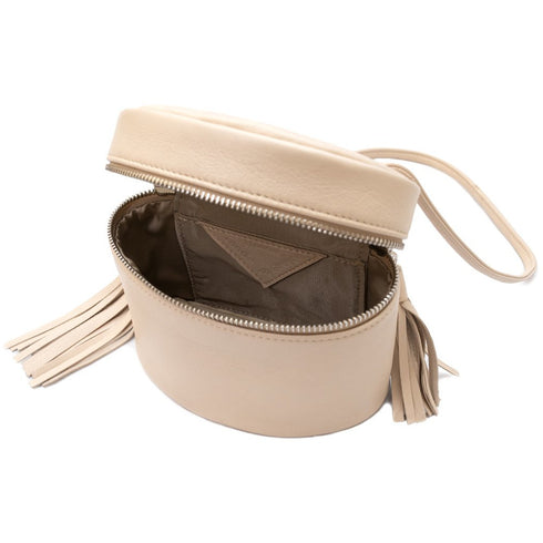 Τσάντα ώμου/χιαστί Δερμάτινη μπεζ