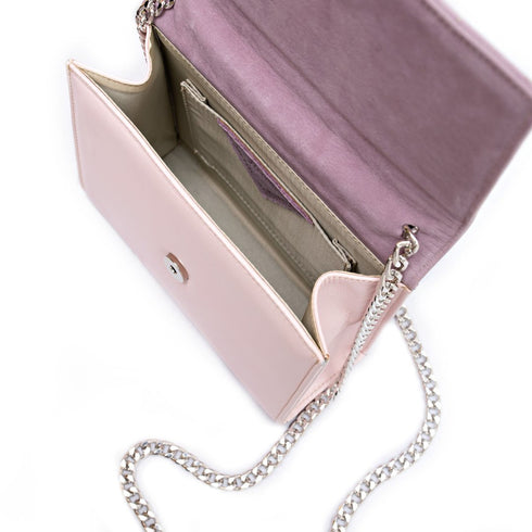 Τσάντα ώμου/χιαστί Δερμάτινη ροζ-λιλά