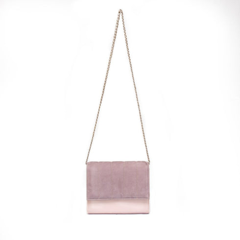 Τσάντα ώμου/χιαστί Δερμάτινη ροζ-λιλά