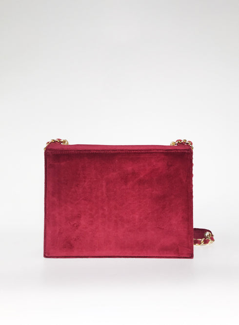 Τσάντα ώμου/χιαστί Τζούκας μπορντό βελούδο