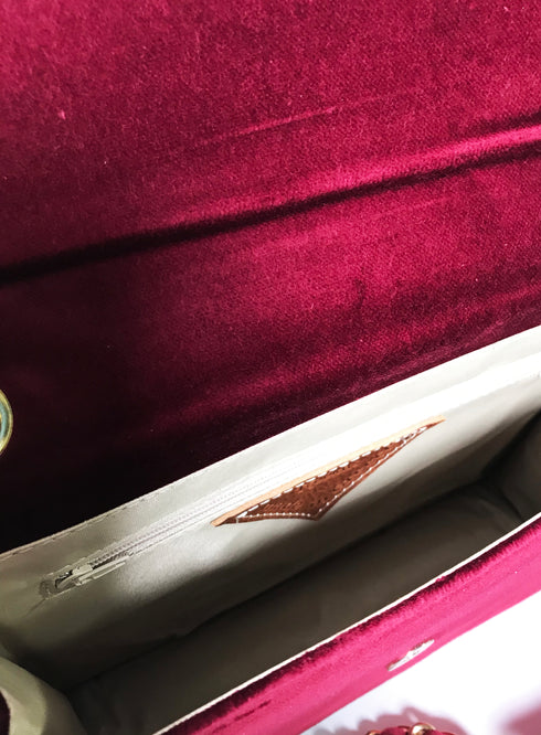 Τσάντα ώμου/χιαστί Τζούκας μπορντό βελούδο