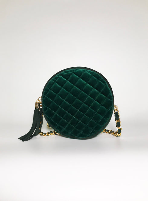 Τσάντα ώμου/χιαστί Τζούκας πράσινο βελούδο