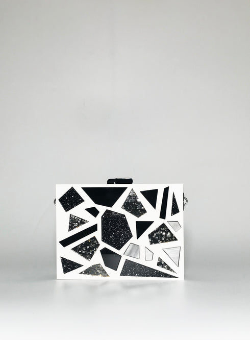 Τσαντάκι ώμου/χιαστί Displexia άσπρο/μαύρο