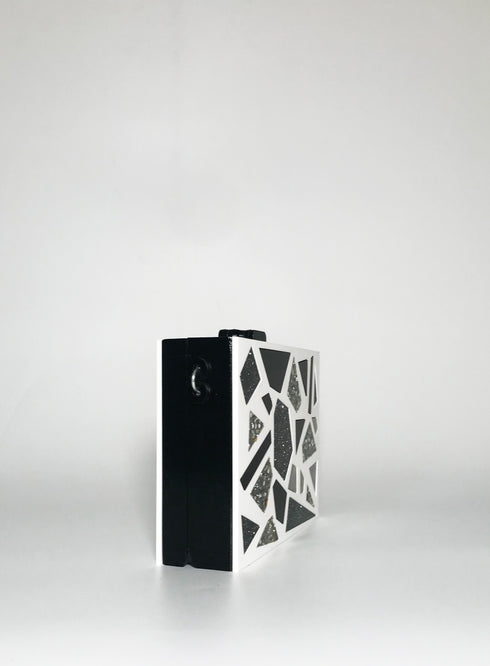 Τσαντάκι ώμου/χιαστί Displexia άσπρο/μαύρο