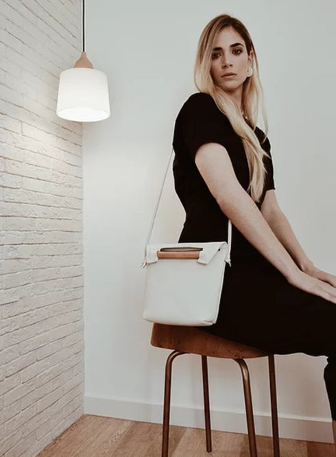 Hygge Τσάντα ώμου/χιαστί δερμάτινη by Meraki λευκό