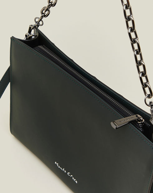 Τσάντα φάκελος ώμου/χιαστί Manila Grace W1AB213EUMA040TU πράσινο σκούρο