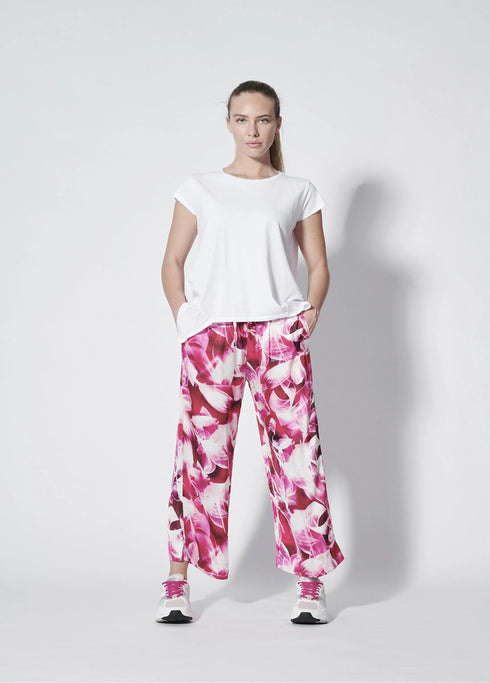 Παντελόνι κοντό βισκόζη Deha D83566-75724 Φουξ/Λευκό