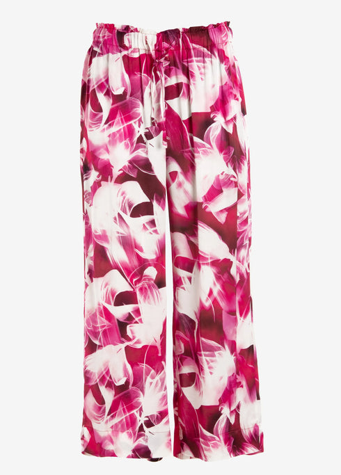 Παντελόνι κοντό βισκόζη Deha D83566-75724 Φουξ/Λευκό