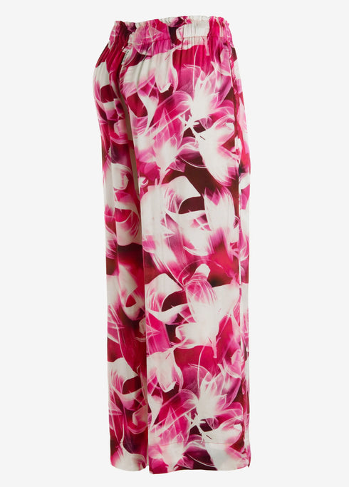 Παντελόνι κοντό βισκόζη Deha D83566-75724 Φουξ/Λευκό