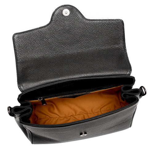 Χειροποίητη Τσάντα tote/χιαστί δερμάτινη Τζούκας μαύρο