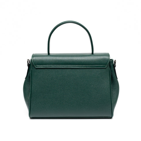 Χειροποίητη Τσάντα tote/χιαστί δερμάτινη Τζούκας σκούρο πράσινο