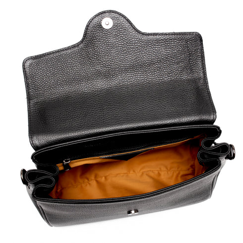 Χειροποίητη Τσάντα tote/χιαστί δερμάτινη Τζούκας μαύρο