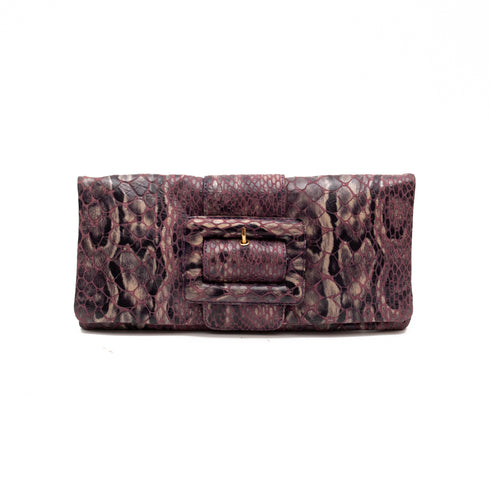 Τσάντα Χιαστί Κροκό Tzoukas Μωβ/Μαύρο