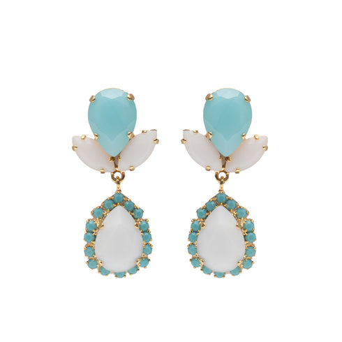 Σκουλαρίκια Κρεμαστά Δάκρυ Anastasia Dimitriadi Τυρκουάζ