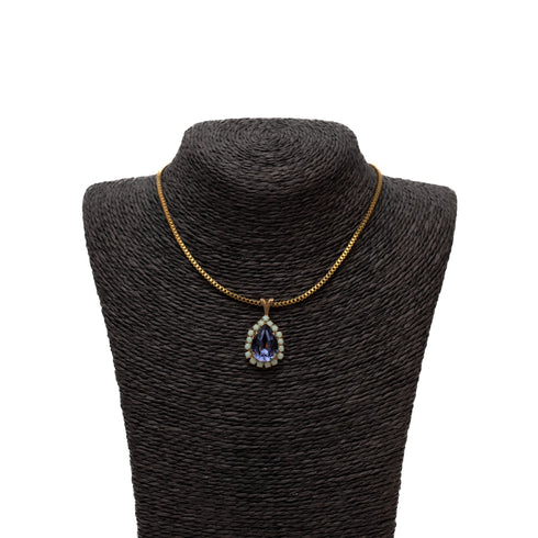 Κολιέ Δάκρυ Anastasia Dimitriadi Μωβ/Χρυσό