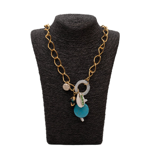 Κολιέ Αλυσίδα με Κρεμαστά Anastasia Dimitriadi Χρυσό