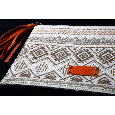 Τσαντάκι χειρός υφαντό πορτοκαλί